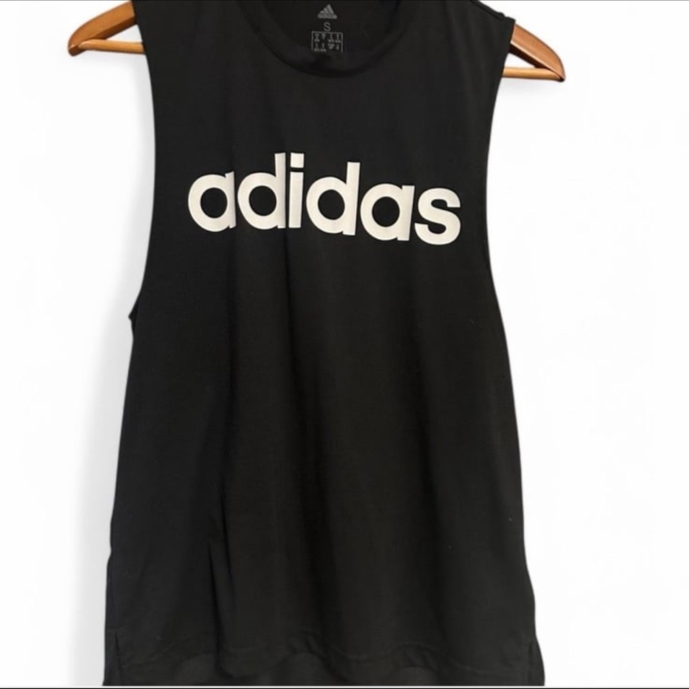 Adidas Black and White Sleeveless Muscle Tee